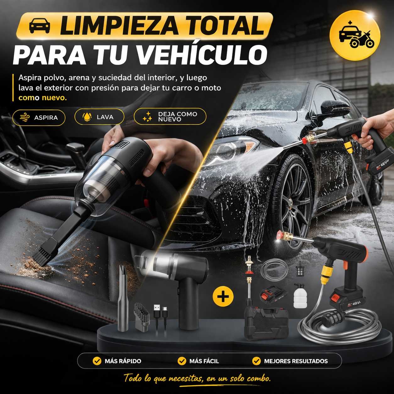 ASPIRADORA + HIDROLAVADORA!